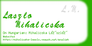 laszlo mihalicska business card